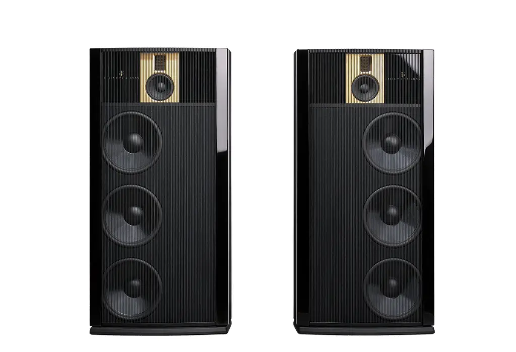 Steinway Lyngdorf Model B Black Lacquer w Matte
Gold ring, full range loudspeaker is designed for creating the holographic stereo reproduction of the Steinway & Sons Model D speakers through use of the dipole speaker concept 