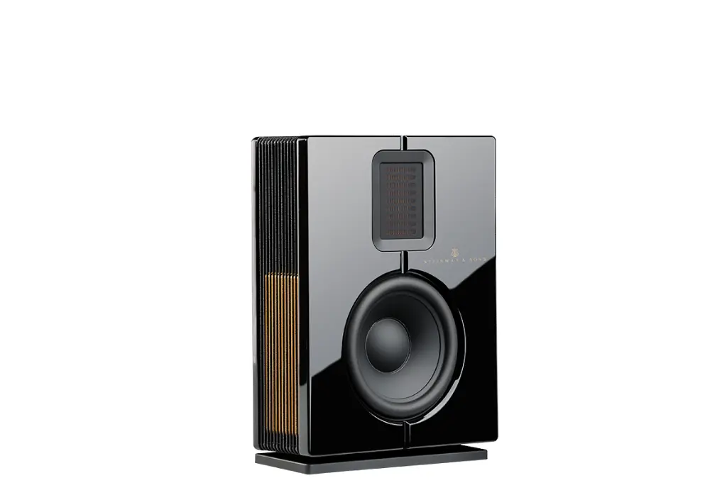 Steinway Lyngdorf Model S-15 High Gloss
Black White, relegates bass duties to boundary woofers, it reproduces only high and midrange frequencies