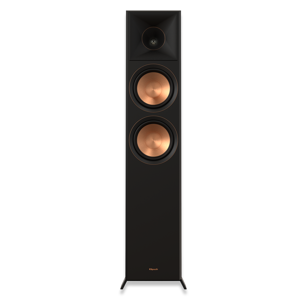 Klipsch RP-6000F II Ebony, Floorstanding(pair), A new, larger 90° x 90° silicone composite hybrid Tractrix® horn provides incredibly efficient transfer of high-frequency waves into the listening area for crisper, clearer sound