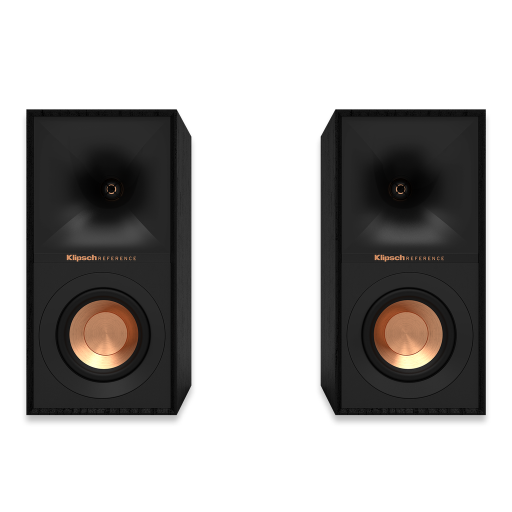Klipsch R-40M Bookshelf Stereo Speakers, Black/ GNM (Pair) Our exclusive Tractrix® horn technology delivers the power, detail and emotion of the live music experience with the cleanest
