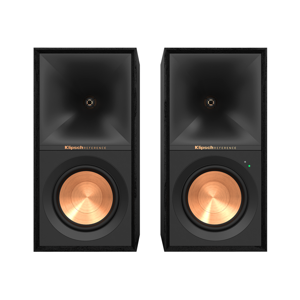 Klipsch R-50PM POWERED SPEAKERS WITH 5.25” WOOFERS, Black/GNM (Pair), Games in 4K. Binge-worthy TV. The best new music. With an integrated
phono pre-amp, Bluetooth, wireless technology