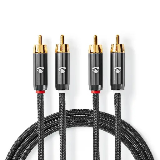 Nedis CATB24200GY50 Stereo Audio Cable | 2x RCA Male