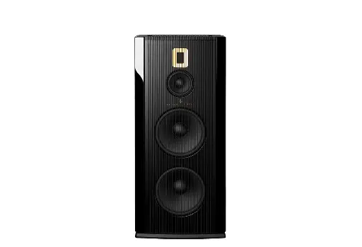 Steinway Lyngdorf Model A Full Lacquer loudspeaker provides the acclaimed sound performance from a speaker design optimized for room-friendly placement against a wall