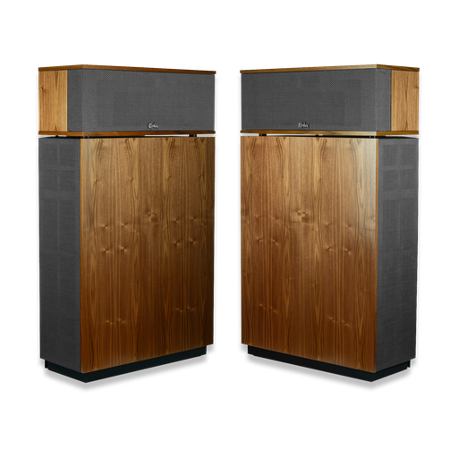 Klipschorn AK6 (Pair), American Walnut,  With its three-way system, each driver is coupled to a horn and optimized to operate in its individual pass-band