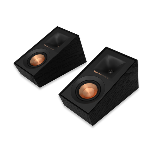 Klipsch R-40SA Dolby Atmos Surround Sound Speaker, Black/GNM (Pair), Immersive sound comes alive from all directions, including overhead, with these Dolby Atmos® enabled speakers.