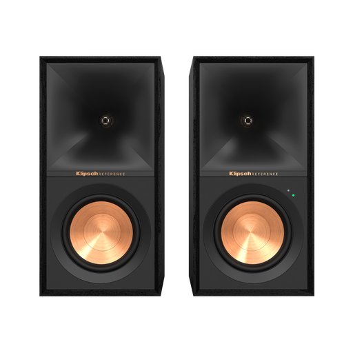 Klipsch R-50PM POWERED SPEAKERS WITH 5.25” WOOFERS, Black/GNM (Pair), Games in 4K. Binge-worthy TV. The best new music. With an integrated
phono pre-amp, Bluetooth, wireless technology
