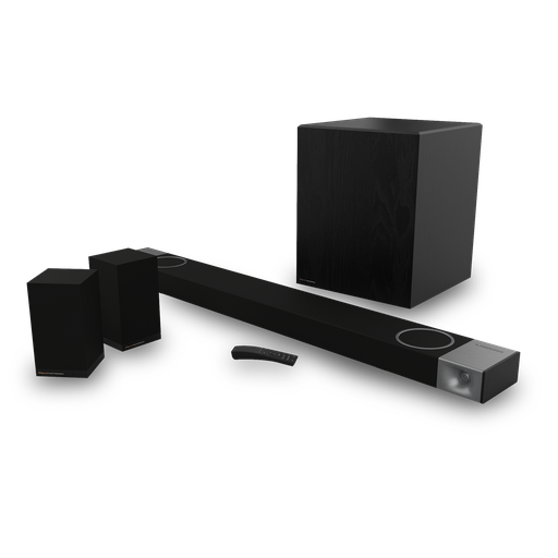 Klipsch CINEMA 1200 SOUND BAR 5.1.4 SYSTEM
DOLBY ATMOS® SURROUND SOUND, Black(bundle pack)